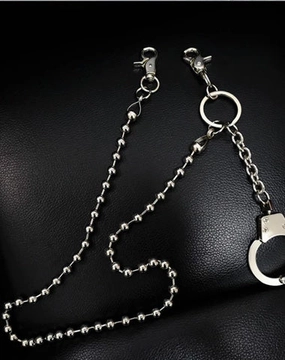 Fashion Silver Mens Long Pants Chain Biker Wallet Chain Beaded Trousers Chain For Men