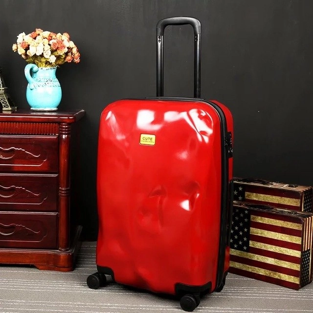 Fashion Suitcase Skull Planet Collision 20"24"28" Inch Boarding Spinner Wheel Carry Ons Rolling