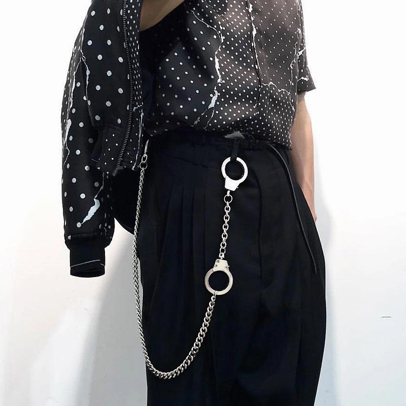 Fashion Womens Men's Handcuffs Stainless Steel jeans chain jean chain Pants Chain Biker Wallet Chain For Men