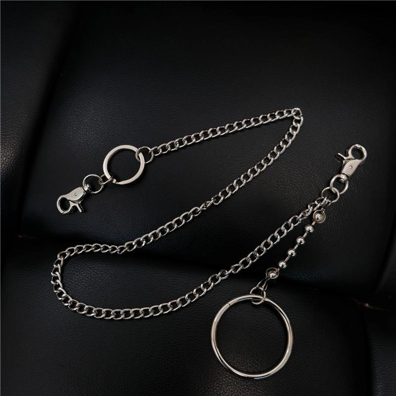Fashion Womens Mens Silver Ring Simple Long Wallet Chain Pants Chain Biker Wallet Chain For Men
