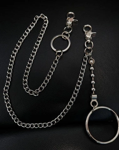 Fashion Womens Mens Silver Ring Simple Long Wallet Chain Pants Chain Biker Wallet Chain For Men