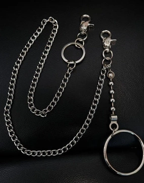 Fashion Womens Mens Silver Ring Simple Long Wallet Chain Pants Chain Biker Wallet Chain For Men