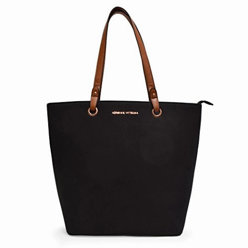 Faux Suede Grommet Everyday Laptop Tote By Adrienne Vittadini (Black)