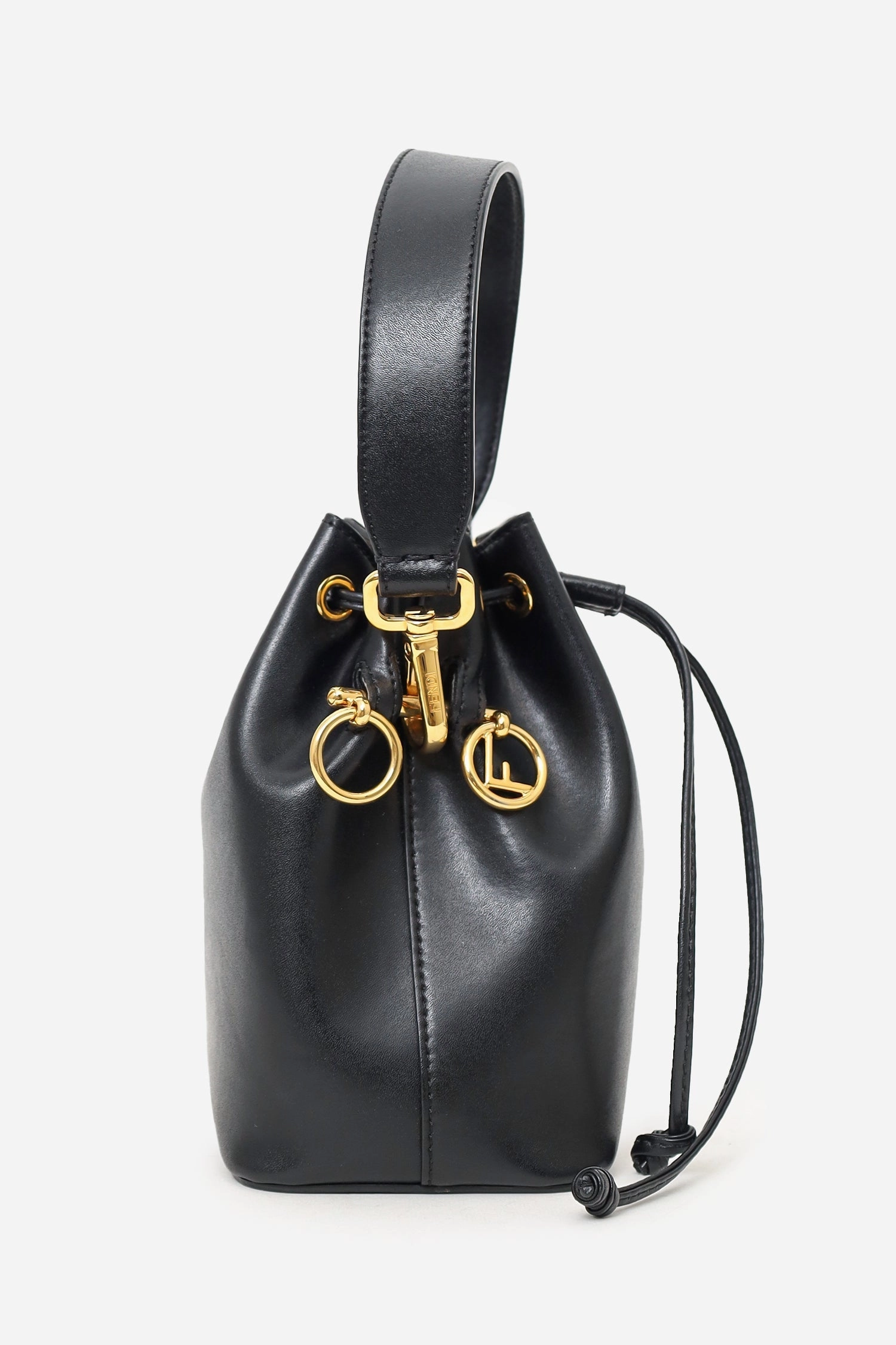 Fendi Black Leather Mon Tresor Bucket Bag