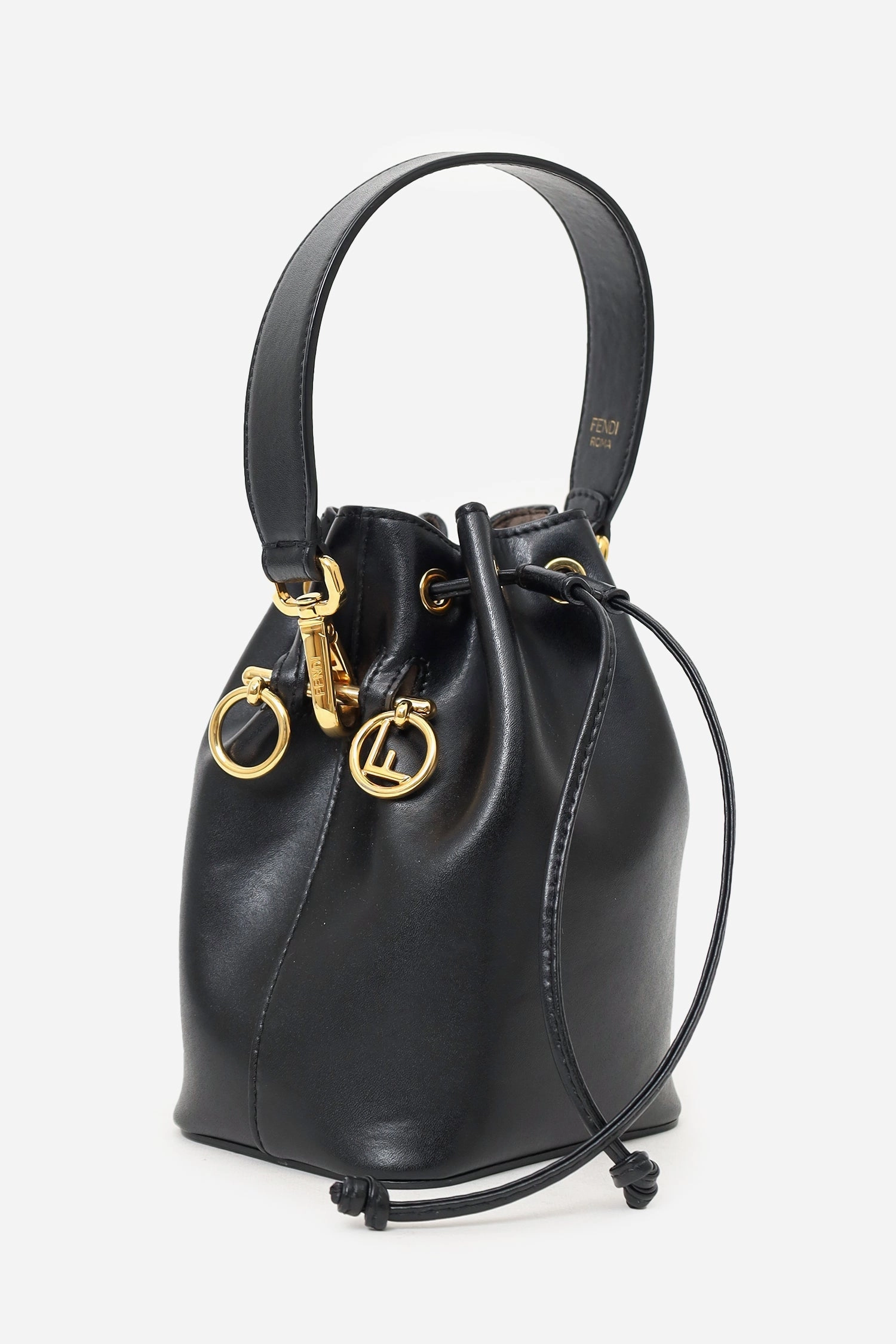 Fendi Black Leather Mon Tresor Bucket Bag