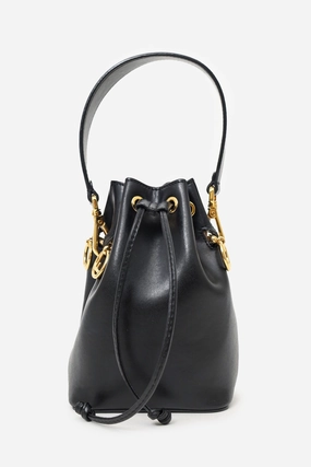 Fendi Black Leather Mon Tresor Bucket Bag