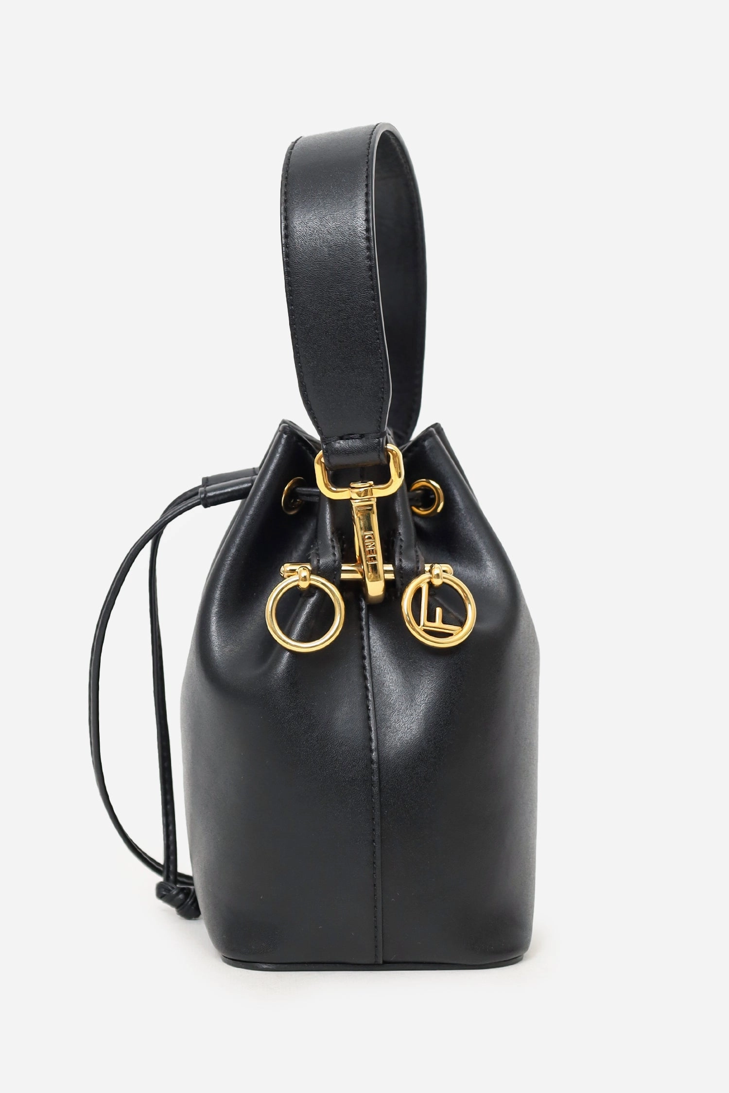 Fendi Black Leather Mon Tresor Bucket Bag