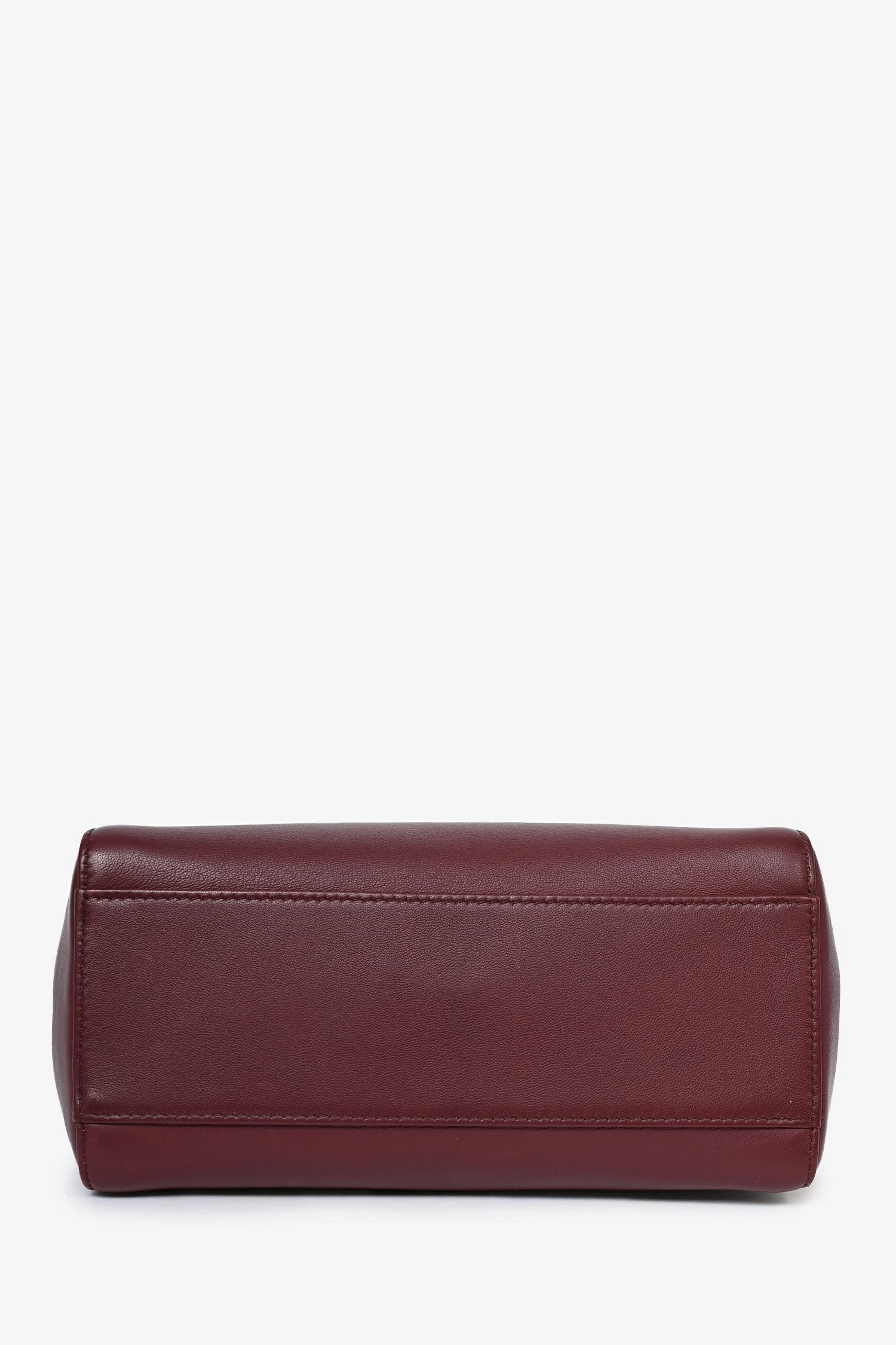 Fendi Burgundy Smooth Leather Small Peek-A-Boo Top Handle with Strap