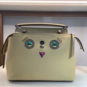 Fendi Selleria Owl Crossbody Yellow Bag