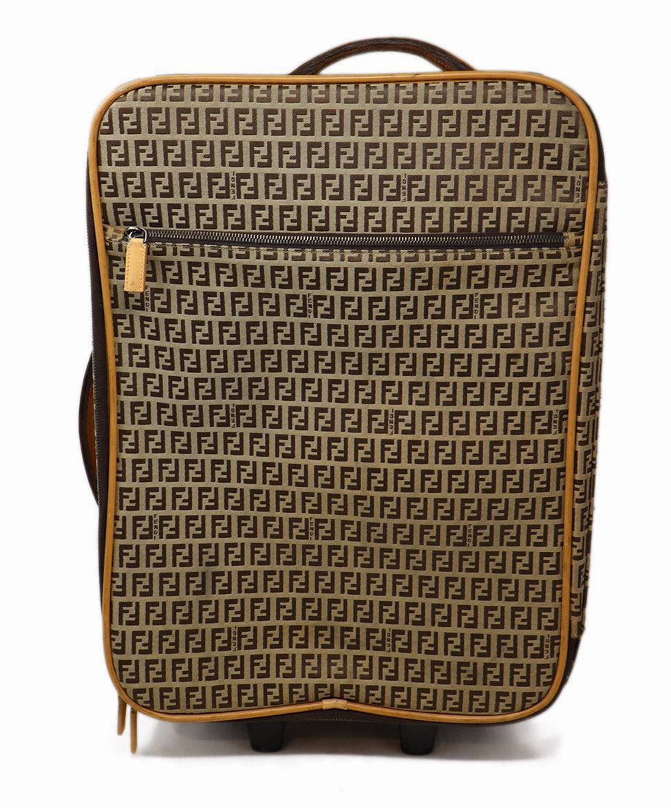 Fendi Vintage Logo Print Canvas & Leather Luggage