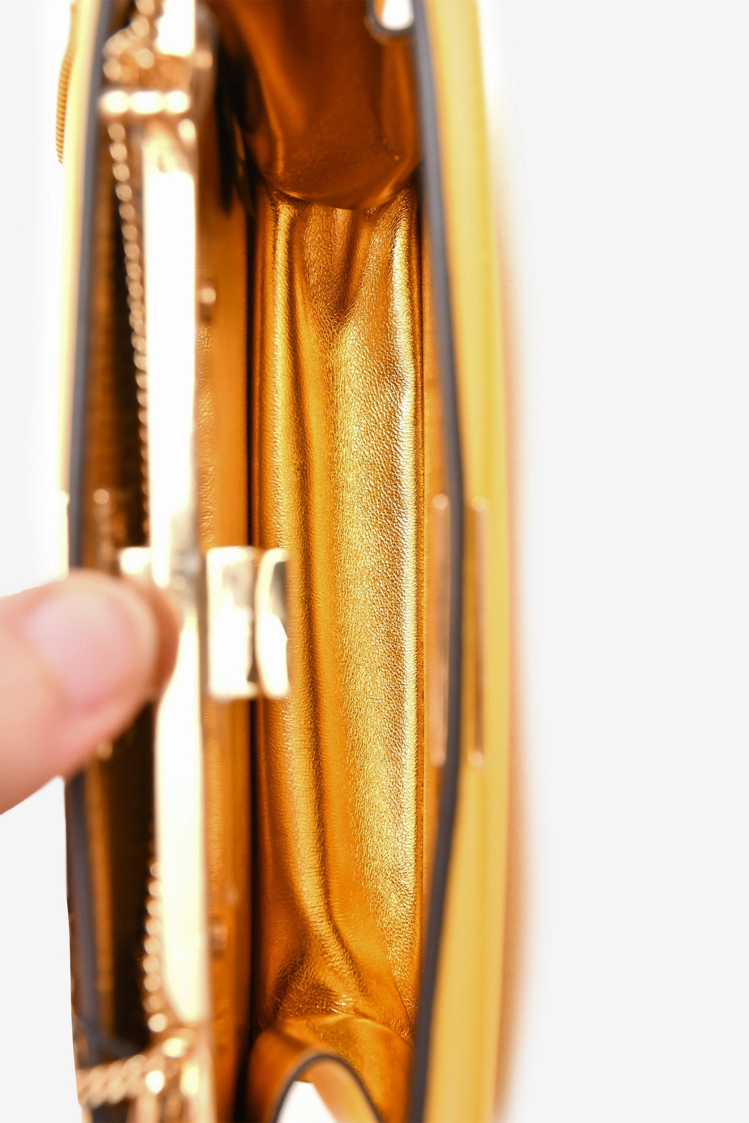 Fendi Yellow Leather Peekaboo ISEEU Mini East West Crossbody Bag