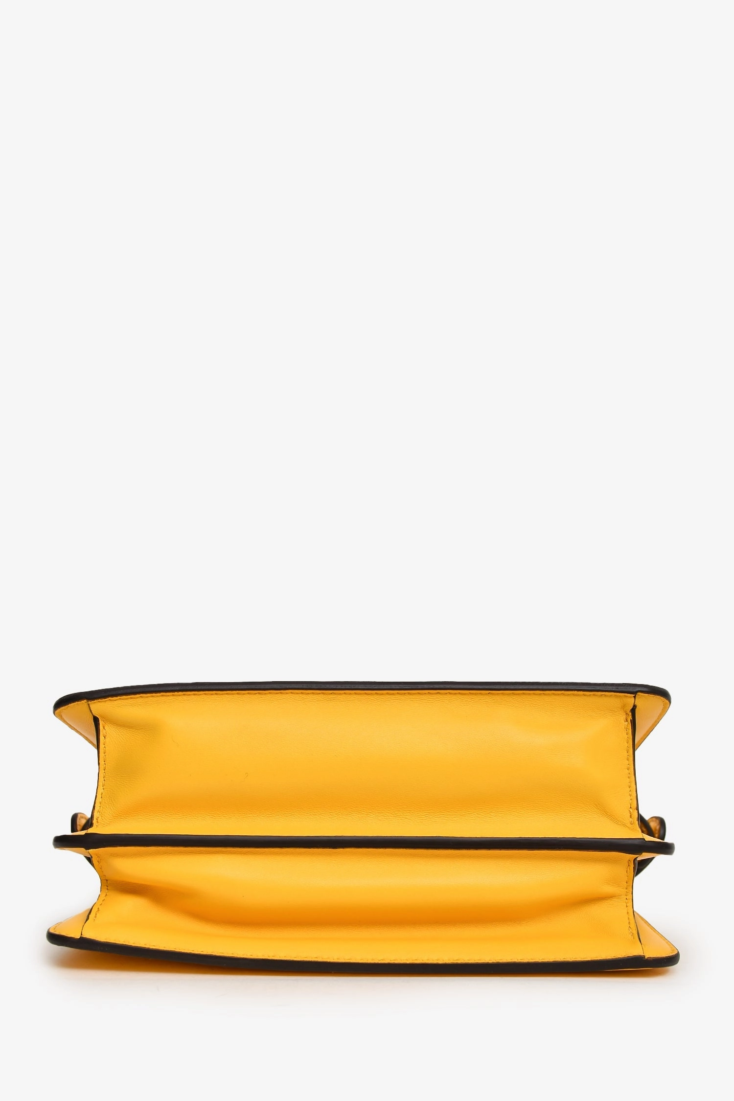 Fendi Yellow Leather Peekaboo ISEEU Mini East West Crossbody Bag