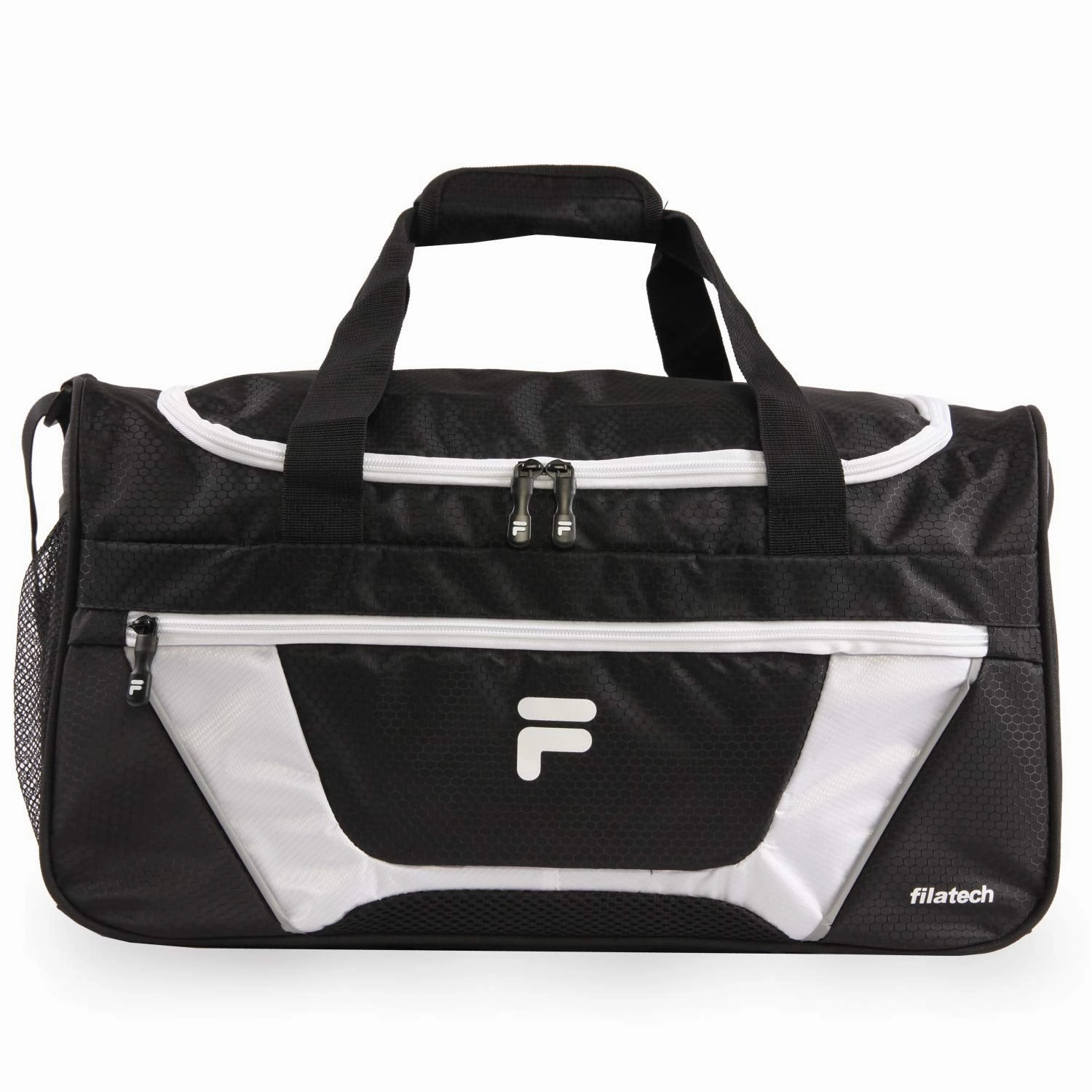 Fila Cannon 3 Small Duffel Gym Sports Bag, Black/White, One Size