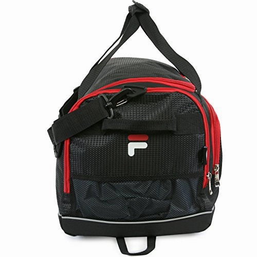 Fila Cypress Small Sport Duffel Bag, Black/Red One Size