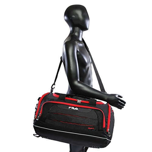 Fila Cypress Small Sport Duffel Bag, Black/Red One Size