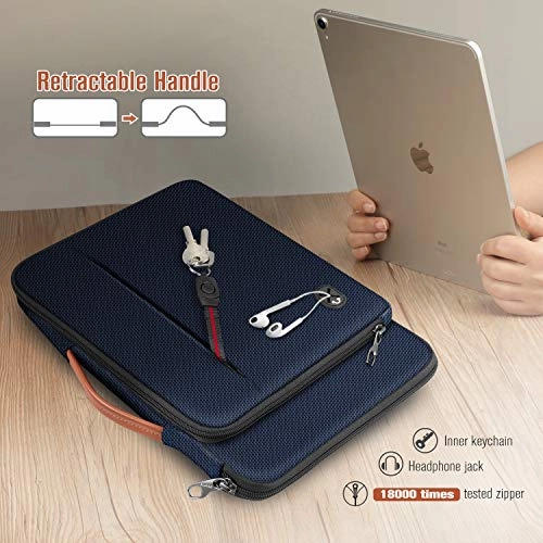 FINPAC 12.9-13 Inch Tablet Laptop Sleeve Case, Briefcase Shoulder Bag for 12.9" iPad Pro 2018-2021 / MacBook Air 13 2018-2020 / MacBook Pro 13 2016-2020 / Surface Laptop Go/Surface Pro X/7/6/5-Navy