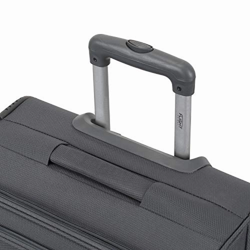 Flight Knight Lightweight 4 Wheel 300D Soft Case Suitcases Compatible Size For Vueling, Condor, TUI Fly - Large Charcoal FK0032_L