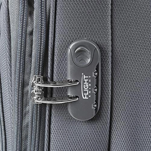 Flight Knight Lightweight 4 Wheel 300D Soft Case Suitcases Compatible Size For Vueling, Condor, TUI Fly - Large Charcoal FK0032_L