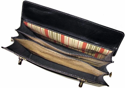 Floto Roma Litigator Briefcase in Black Italian Calfskin Leather
