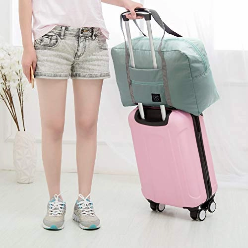 For Spirit Airlines Foldable Travel Duffel Bag Tote Carry on Luggage Sport Duffle Weekender Overnight for Women and Girls (1112 Mint Green)