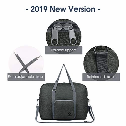 For Spirit Airlines Foldable Travel Duffel Bag Tote Carry on Luggage Sport Gym Duffle for Men and Women (Dark Grey)