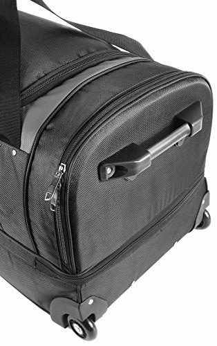 ful Xpedition 30in Rolling Duffel Bag, Retractable Pull Handle, Black/Grey, One Size