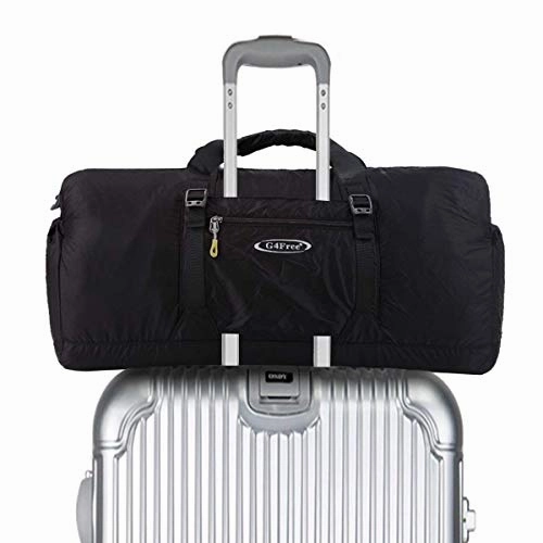 G4Free 60L Lightweight Foldable Portable Travel Duffel Bag for Gym Sports Luggage Camping(Black)