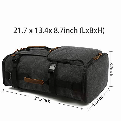 G-FAVOR 40L Travel Backpack,Vintage Canvas Rucksack Convertible Duffel Bag Flight Approved Luggage Carry Fit for 17 Inch Laptop