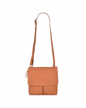 GABEE Ava Leather Flap Over Crossbody Bag