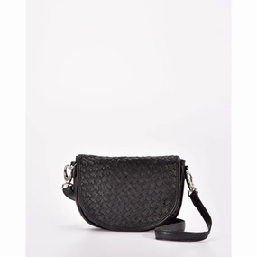 GABEE SURREY WOVEN LEATHER CROSSBODY BAG