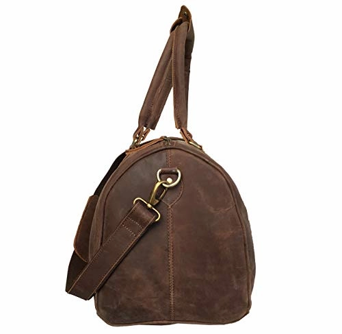 Genuine Leather Duffel Travel Weekender Luggage Gym Sports Duffel Bags For Men (20 inch)