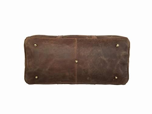 Genuine Leather Duffel Travel Weekender Luggage Gym Sports Duffel Bags For Men (20 inch)