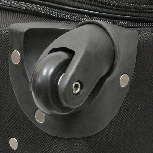 Geoffrey Beene Brentwood Spinner Wheel Collection 3 Piece Set, Black/Gray Trim, One Size