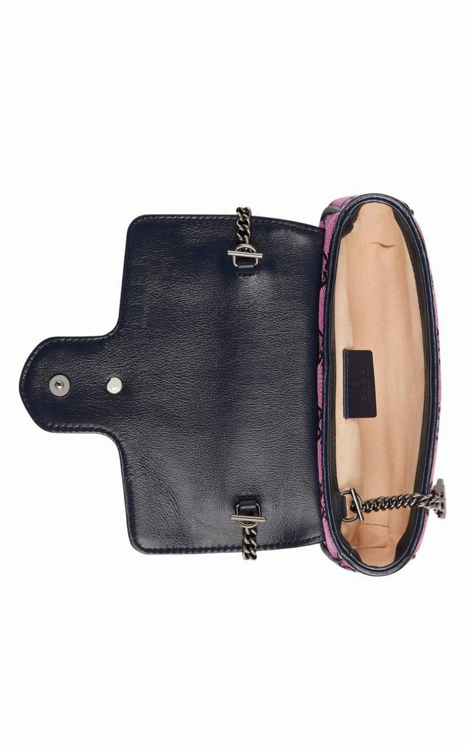 GG Marmont Pink Embroidery Super Mini Bag