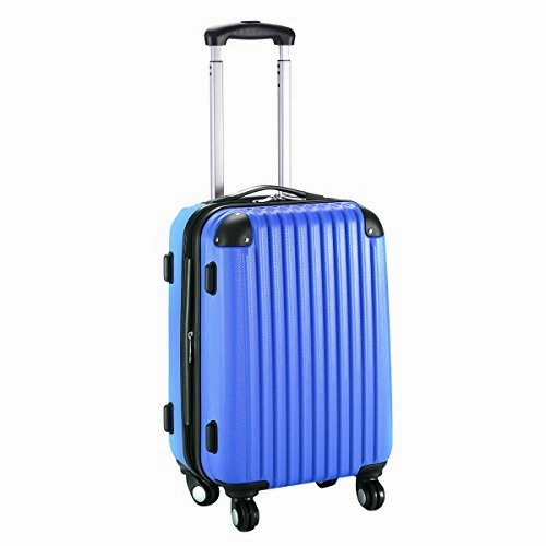 GHP 15.2"x10.4"x22.4" Navy Scratch-resistant Lightweight & Durable Trolley Suitcase
