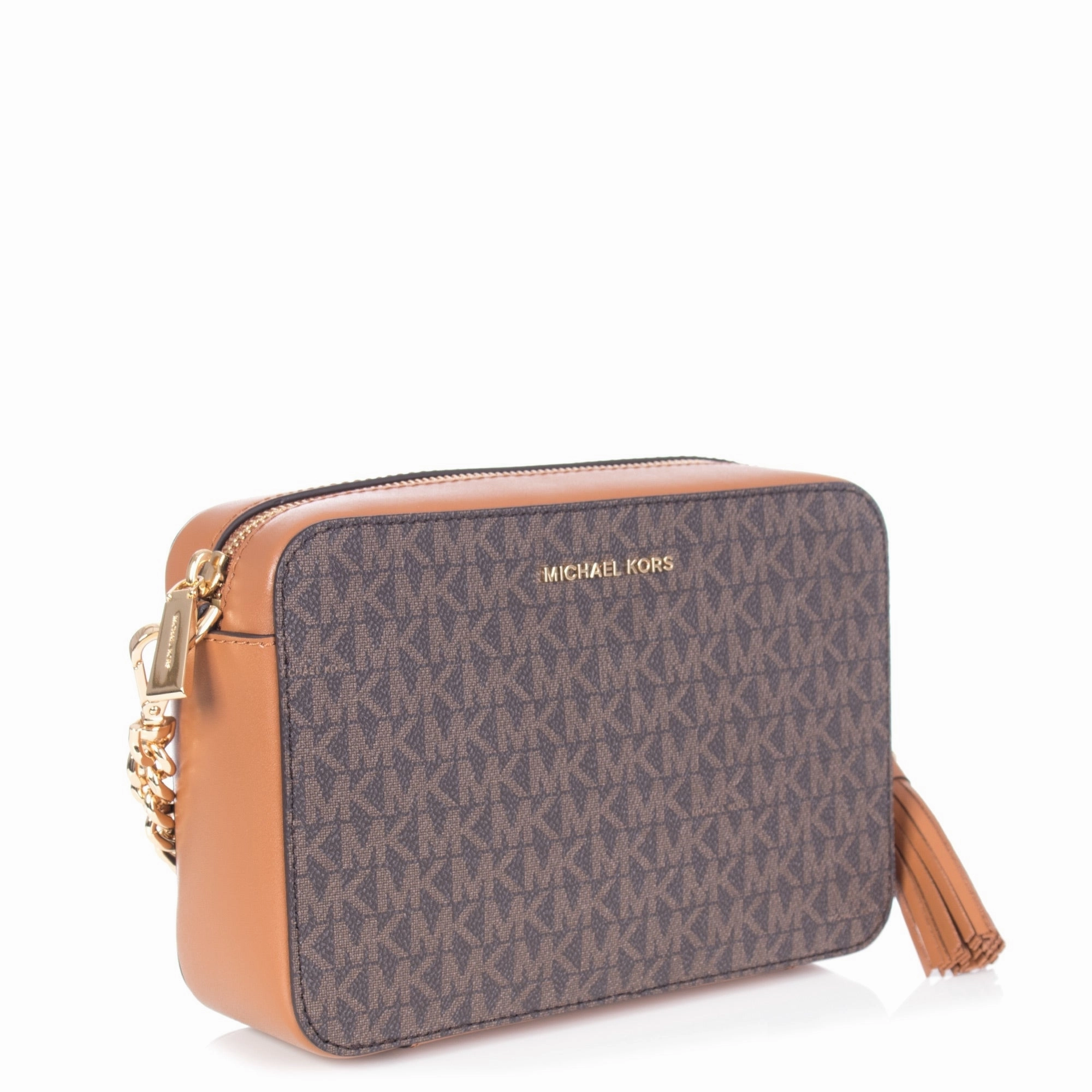 Ginny Medium Logo camera bag in brown