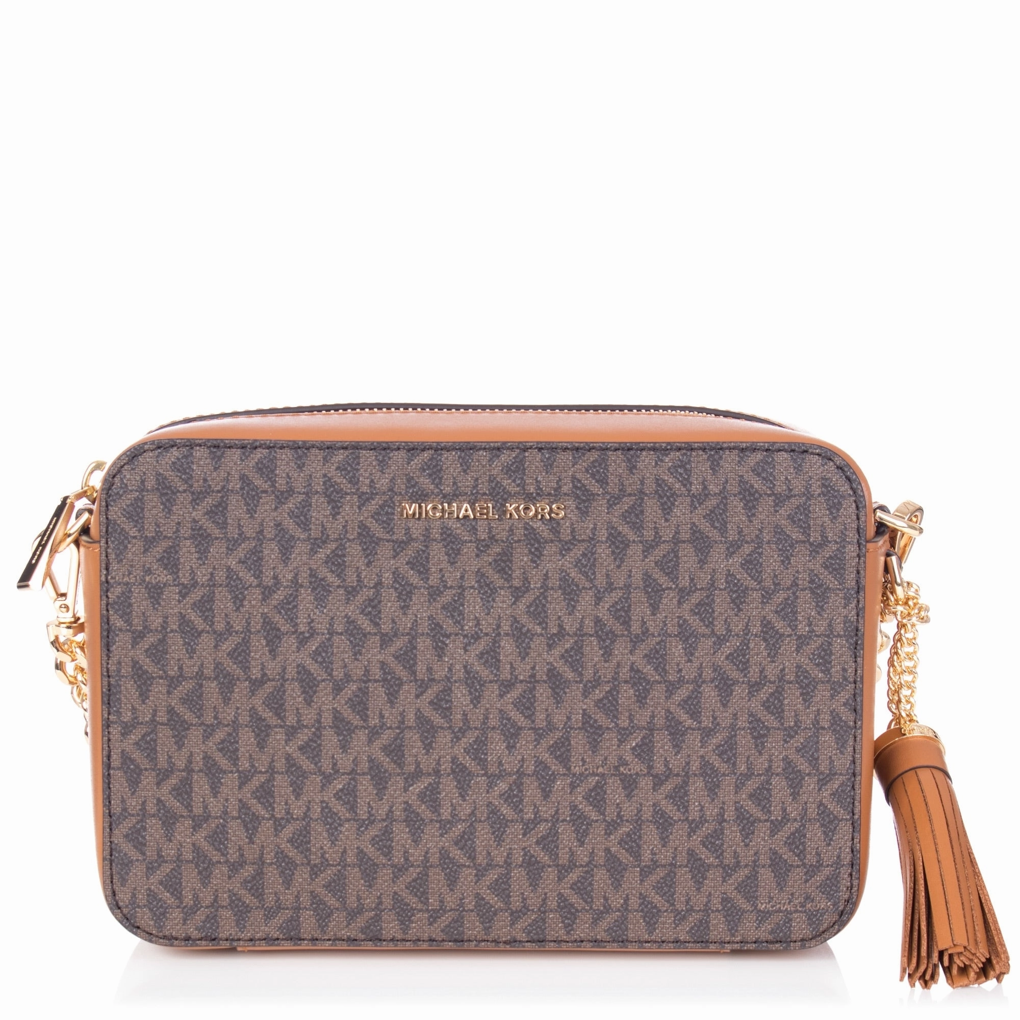 Ginny Medium Logo camera bag in brown