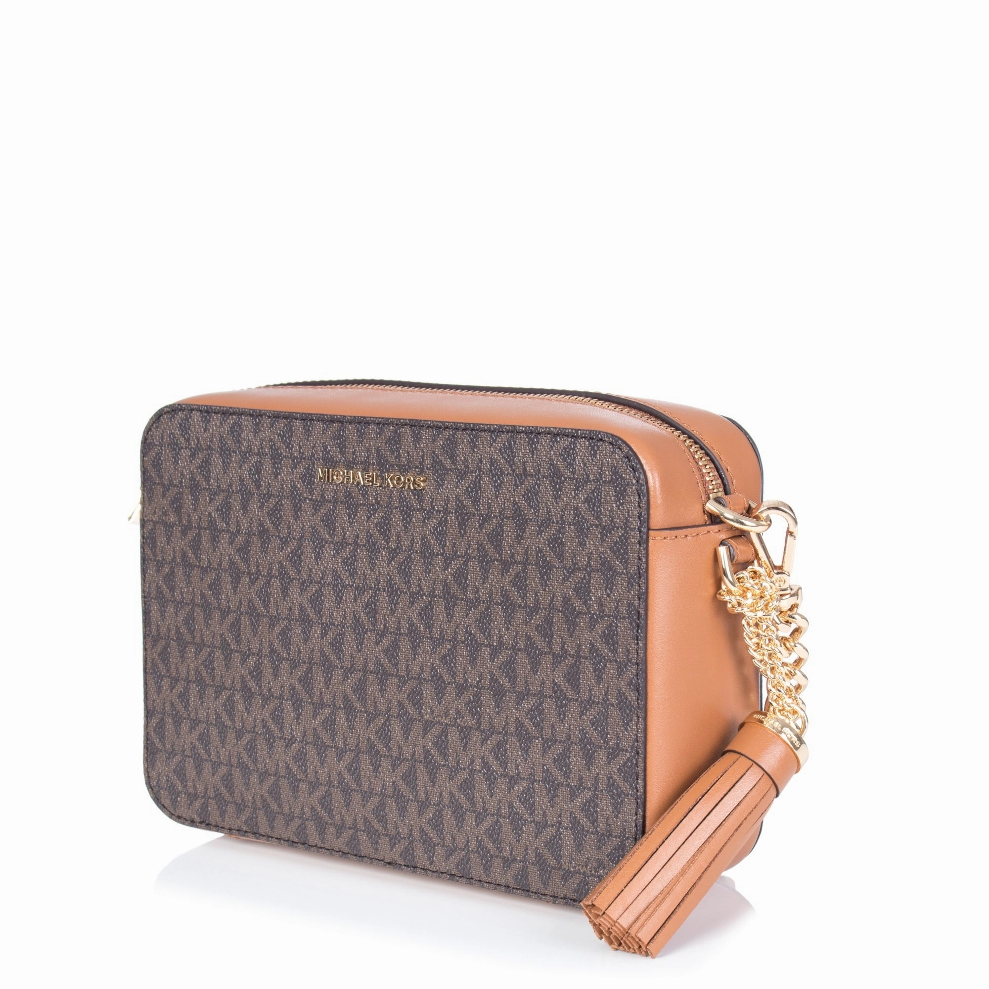 Ginny Medium Logo camera bag in brown
