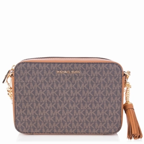 Ginny Medium Logo camera bag in brown