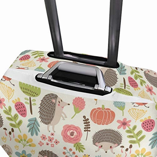 GIOVANIOR Cartoon Hedgehog Snail Flowers Luggage Cover Suitcase Protector Carry On Covers