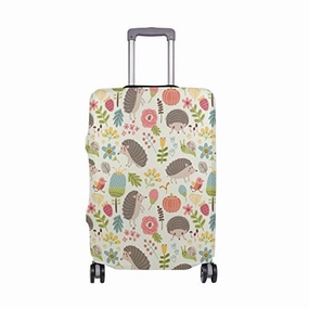 GIOVANIOR Cartoon Hedgehog Snail Flowers Luggage Cover Suitcase Protector Carry On Covers