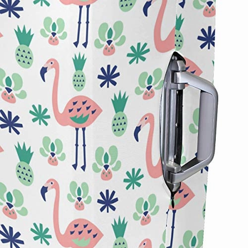 GIOVANIOR Cartoon Pink Flamingos Leaves Luggage Cover Suitcase Protector Carry On Covers