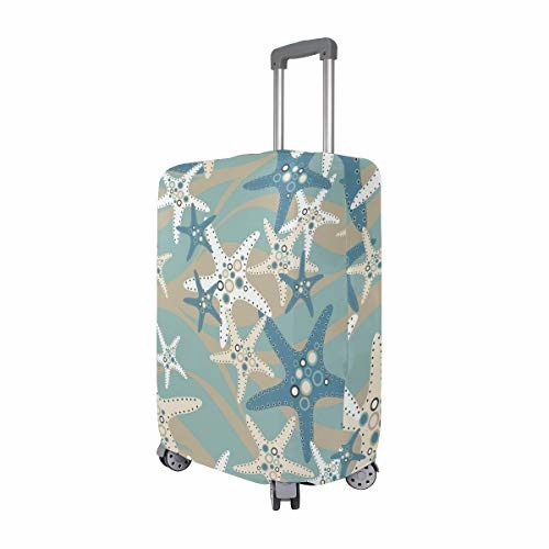GIOVANIOR Cartoon Starfish Water Wave Luggage Cover Suitcase Protector Carry On Covers
