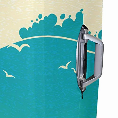 GIOVANIOR Yellow Beach Starfish Seashells Slipper Luggage Cover Suitcase Protector Carry On Covers