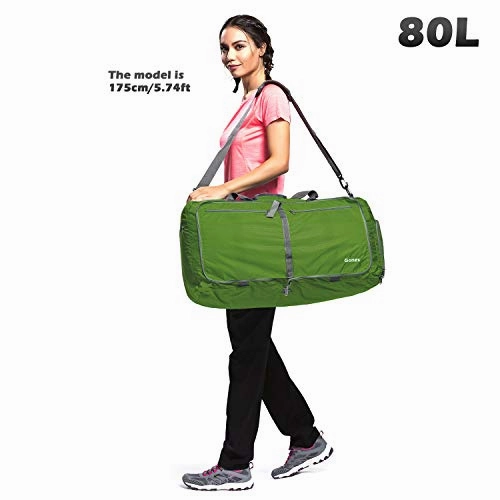 Gonex 80L Packable Travel Duffle Bag, Large Lightweight Luggage Duffel (Green)