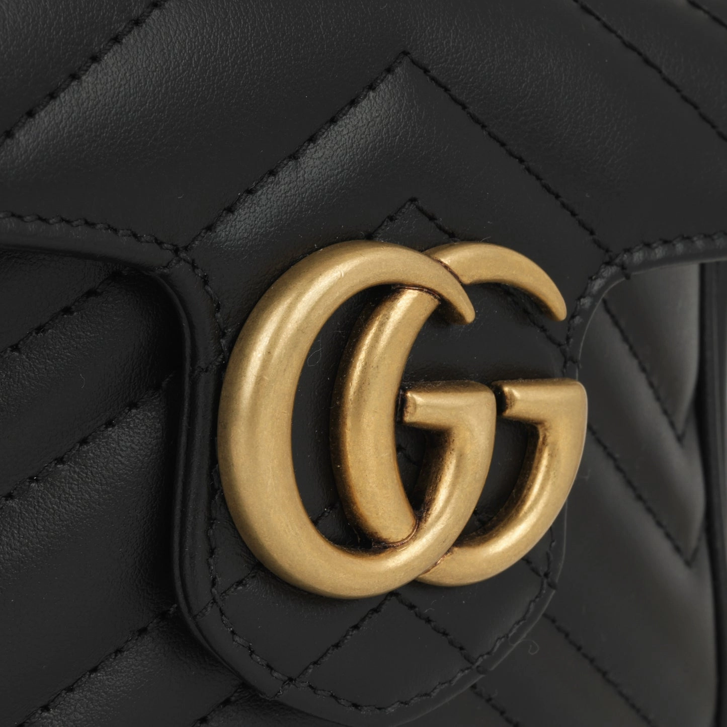 Gucci - GG Marmont Bucket Bag - Black Matelass Chevron AGHW - Unused