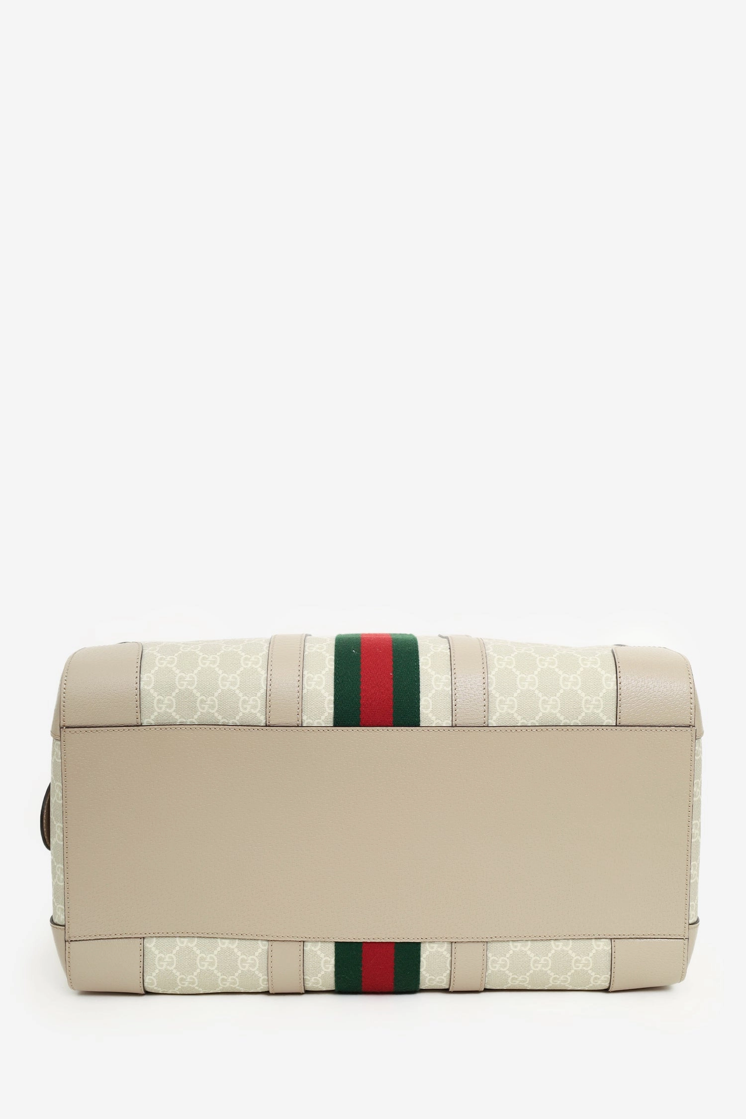 Gucci Beige/Off White GG Supreme Canvas Medium Web Savoy Duffle Bag