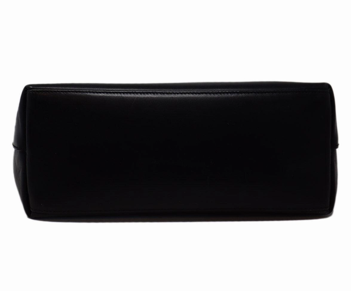 Gucci Black Leather Bamboo Handle Hobo Bag