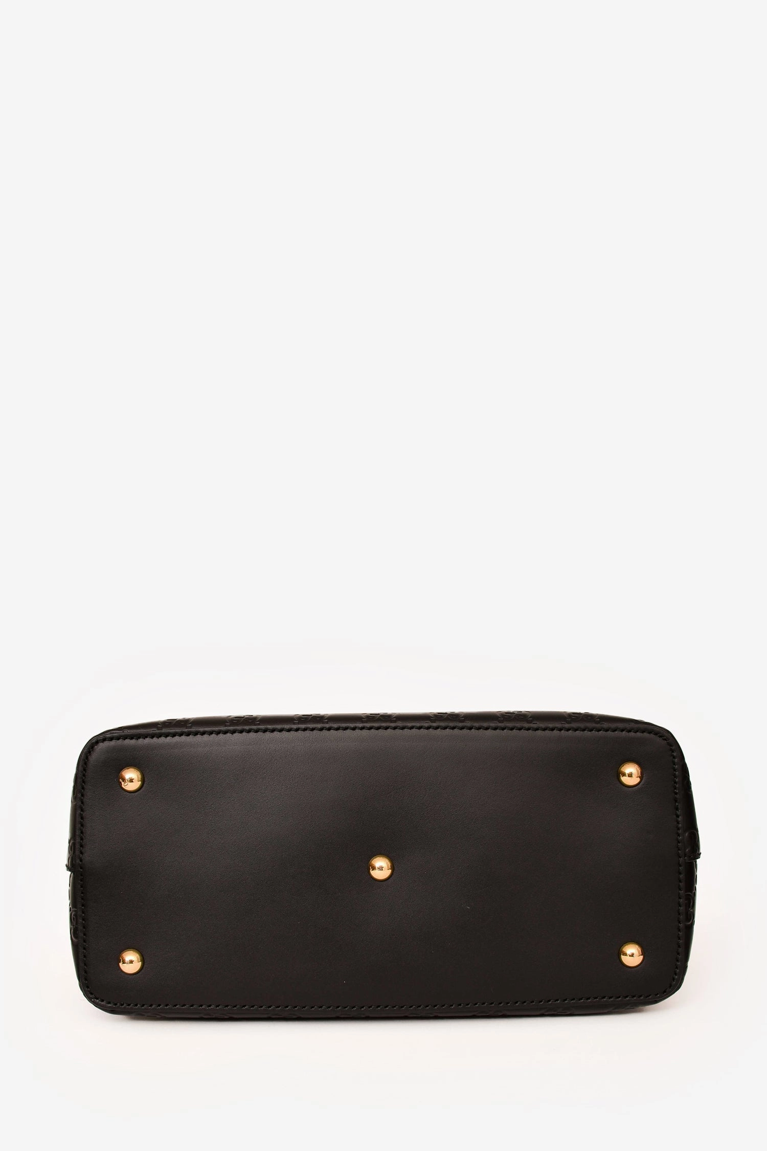 Gucci Black Leather Guccisima Linea A Fold Over Bag with Strap