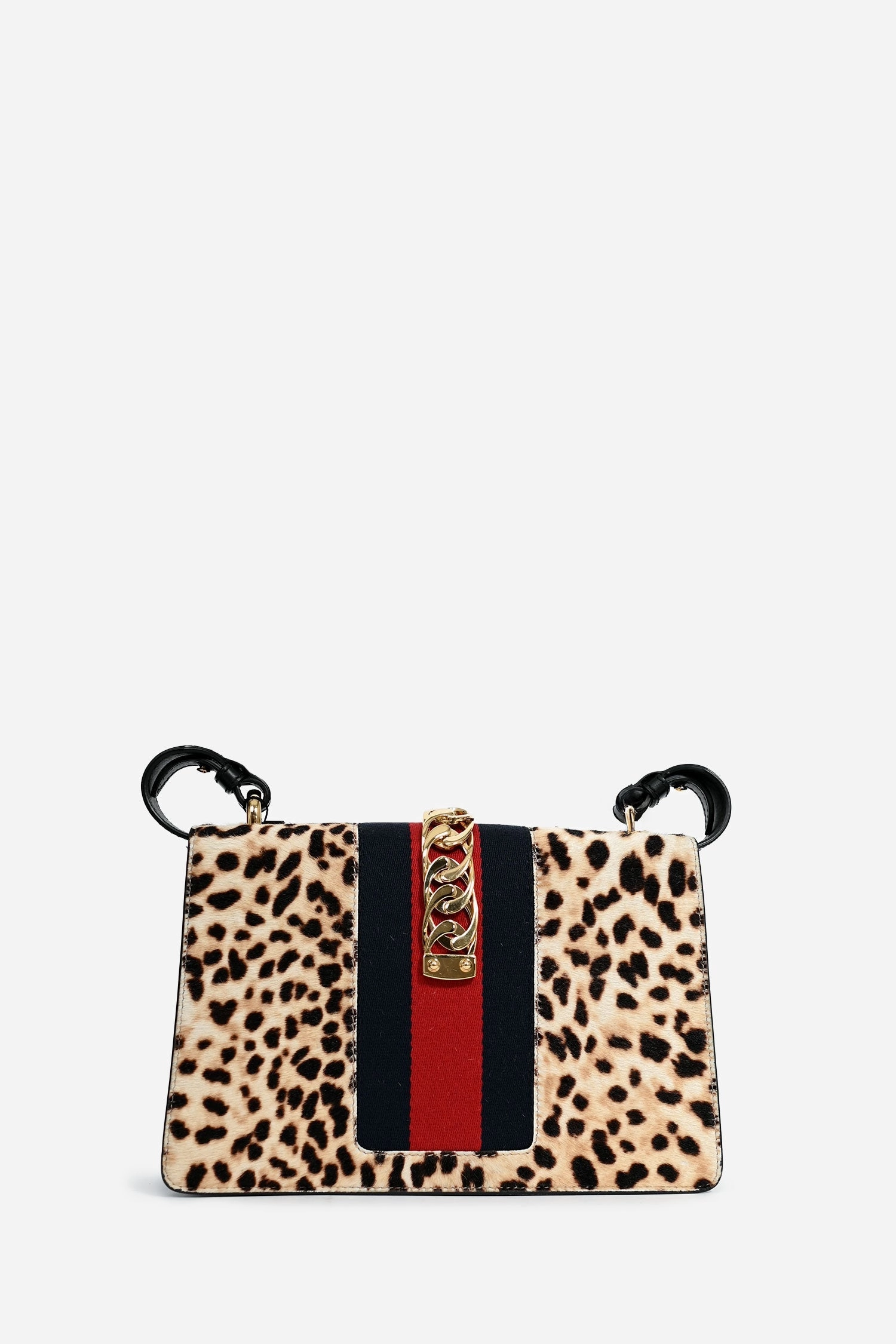 Gucci Brown Animal Print Ponyhair Small Sylvie Shoulder Bag